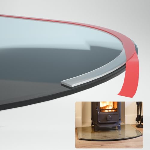 Labio de sellado de silicona de 4 vías para placa de chimenea, suelo de cristal, tabla de horno, suelo, placa de chimenea, longitud plana (8 m)
