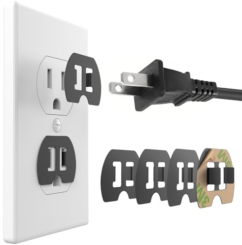 volport Loose Outlet Plug Fix, 6Pcs Adhesive Snug Insert for Falling Out Wall Electrical Socket, Power Outlet Tightener Compatible with Charger/ Hair Dryer/ Hand Blender/ Extender/ Adapter/ Timer