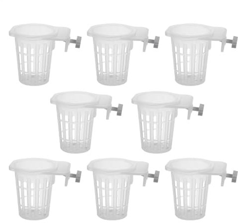 Penlimly Lot de 8 Pots de pour Aquarium avec Trou - Translucide - Pot de Fleurs à Suspendre pour la Culture de aquaponiques - Décoration d'aquarium