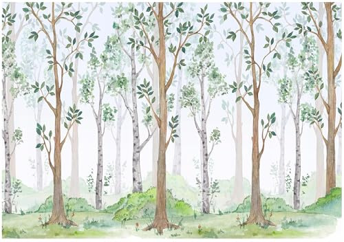 WallArena Vlies Fototapete, Wald, 350x250cm | Fototapeten - Tapeten - für Wohnzimmer Schlafzimmer - Vliestapete Wandtapete Tapete 3D Effekt- inkl. Kleister