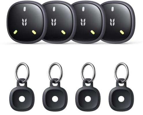 UGREEN FineTrack Mini 2 Tracker för Apple Find My (endast iOS), 4-pack | GPS-tracker med 110dB signalton, Lysande design, IP68, Nyckelfinnare för resväskor, nycklar, ryggsäckar mm.