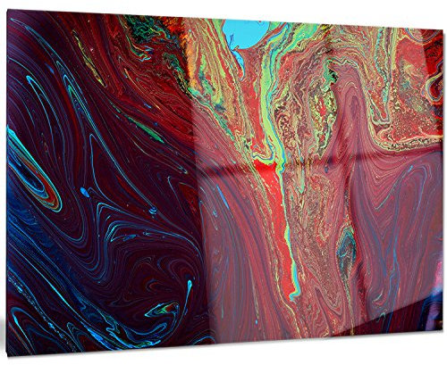 Design Art Acrylfarbe, abstrakt, Dunkelrot Wanddekoration aus Metall, 50,8 x 30,5 cm, Aluminium Acryl, Rot/Ausflug, einfarbig (Getaway Solids), 20x12