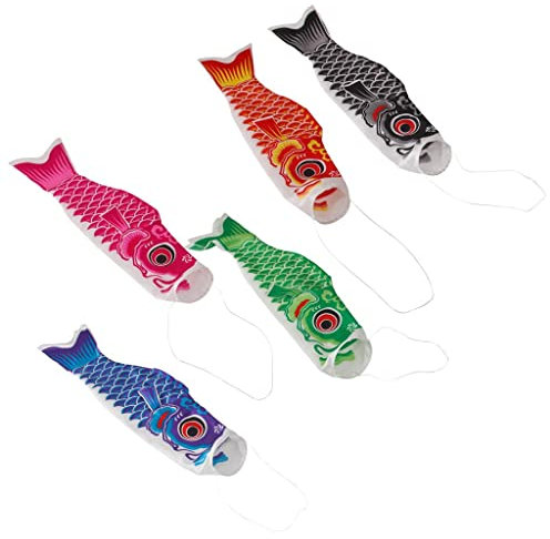 MagiDeal 5pcs 40cm Japonais Drapeau de Carpe Poisson Suspendu Décor