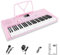 Vangoa VGK610 Piano Keyboard, 61 Mini Keys Portable Music Keyboard for Beginners with Microphone, 3 Teaching Modes, 350 Tones, 350 Rhythms, 30 Demos, Pink