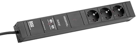 BACHMANN - Connect -Line - 3fach Steckdosenleiste. Mehrfachsteckdosenleiste schwarz mit 3X Schutzkontakt Steckdose und Netzentstörfilter. Kabellänge 2,0 m H05VV -F 3G 1,5 mm²