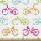 ABAKUHAUS Fahrrad Gewebe als Meterware, Verschiedene farbige Fahrräder, Schön Gewebten Stoff für Polster und Wohnaccessoires, 1M (148x100cm), Rosa Orange
