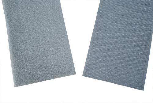 SAN Klettband hellgrau 50 mm breit je 1 Meter Klettverschluss Hakenband und Flauschband