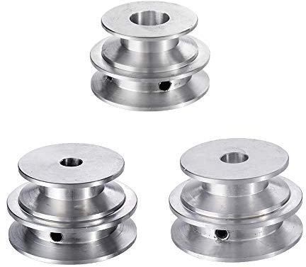 ExcLent Aluminiumlegierung, 40 und 50 mm, Doppelkehl, Riemenscheibe, 8 – 20 mm, feste Bohrung, Riemenscheibe, V-Form, für Gürtel von 10 mm – 12 mm