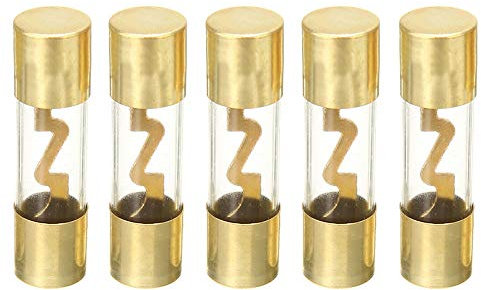 Mintice 5 x 40A AGU Sicherung Auto Automotive Audio Power Sicherheit schützen Glasrohr vergoldet Schutz