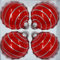 4 TLG. Glas-Weihnachtskugeln Set 10cm Ø in 'Hochglanz Rot Candy' Silberne Ornamente - Neuheit -' Christbaumkugeln - Weihnachtsschmuck-Christbaumschmuck 10cm Durchmesser