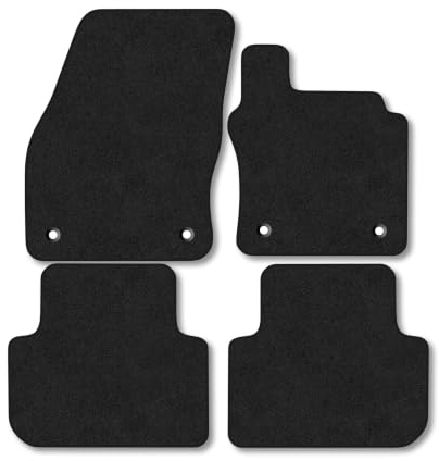 Compatible with VW Tiguan (2016-2024) Carpet Car Mats | Black Edge Trim Tailored Fit Floor Mats Full Coverage Protection Accessories Easy Clean Anti Slip Made in the UK