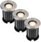 HOFTRONIC - 3er Maisy Terrassen Einbaustrahler GU10 Edelstahl Rund 5 Watt 400 Lumen Boden Licht 2700K Extra Warmweiß LED Einbauleuchte IP67 Wasserdicht - Dimmbarer Bodeneinbauleuchte außen