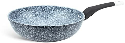 Edenberg Wok Pfanne 28 cm, Induktion Pfanne mit Hoher Rand, Leicht und Langlebig extrudiertes Aluminium, Einfach zu säubern kratzfest, Non Stick Frying Pan Beschichtung