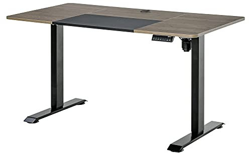 Vinsetto Höhenverstellbarer Schreibtisch Elektrisch 140 x 70 cm Computertisch mit 4 Memory-Steuerung, 4 TLG. Tischplatte, Steh-Sitz Tisch mit Anti-Kollision, Überhitzungsschutz Schwarz