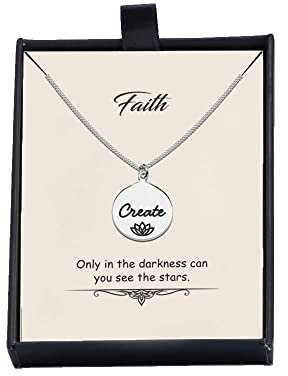 LeCalla 925 Sterling Silber Emily Quinton Create Inspirierender Kettenanhänger für Frauen Teenager