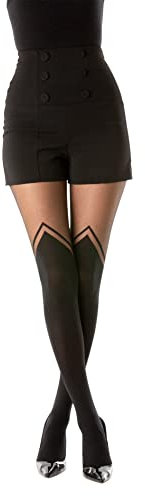 Gi&Gi Damen-Strumpfhose in Pariser-Optik, 40-80 Den Made in Italy Nr. 1628, Schwarz , 38