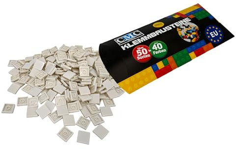 CMC imports 250 x Klemmbausteine Fliesen Tiles Bausteine 2x2 Noppen Kompatibel freie Farbenwahl (713 - Weiß)