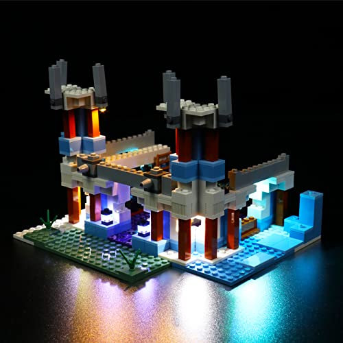 LocoLee Led Licht Set Kompatibel mit LEGO Eispalast Set, Led Beleuchtungs Set Compatible with LEGO 21186 Minecraft The Ice Castle - Nur Lichter-Set, Kein Modell-Modell