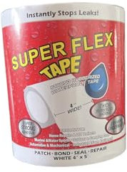 SUPER FLEX Underwater Sealing Tape for Pool, Garden Pipe Leak Repair - Waterproof Adhesive Aid to Quick Stop Leaks (White)