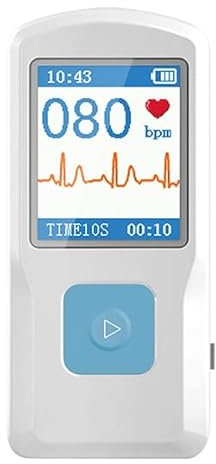 LMEIL Monitor de ECG portátil, Monitor cardíaco móvil de corazón con Seguimiento de frecuencia cardíaca y Ritmo, detección de arritmia y PVC, para iPhone y Android, Mac y Windows