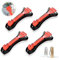 Nizirioo 4 Pièces Marteaux De Secours, Brise Vitre Coupe Ceinture, Marteau De Sécurité pour Voiture avec Sifflet Outils D’Évacuation Coupe-Ceinture pour Voiture, Outils D’Évacuation pour Auto
