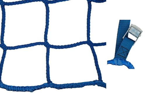 Seitenschutznetz 2m x 5m, # 10,0cm, blau, mit GSV angenäht, DIN EN-1263-1 Dachdeckerfangnetz Gerüstnetz