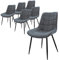 ML-Design 6er Set Esszimmerstühle mit Rückenlehne, Anthrazit, Küchenstuhl mit Kunstlederbezug, Polsterstuhl mit Metallbeinen, Ergonomischer Esstischstuhl, Esszimmerstuhl Wohnzimmerstuhl Küchenstühle
