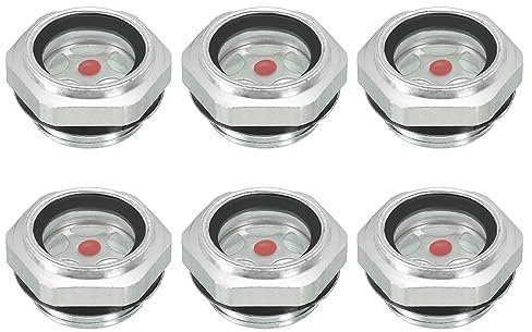 PATIKIL Air Compressor Oil Sight Glass, 6 Pack G 3/4 Male Thread Aluminum Alloy Oil Liquid Level Gauge Air Compressor Parts with O-Ring