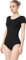 DANSHOW Ballett Trikot Damen Gymnastikanzug Kurzarm Ballettkleidung Tanz Trikotanzug Einfarbig Trikotanzug für Erwachsene(4027-06-XL)