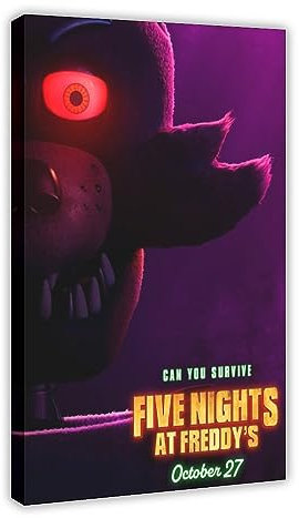 EMIGOS Filmposter Five Nights at Freddy's, Leinwand-Poster, Wandkunst, Dekor, Bild, Gemälde für Wohnzimmer, Schlafzimmer, Dekoration, Rahmen-Stil, 60 x 90 cm