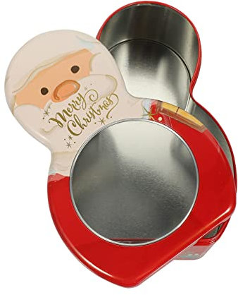 OKUMEYR Box Christmas Candy Box Nutcracker Santa Claus Cookie Tins Candy Cookie Christmas Biscuit Containers Chocolate Biscotti Party Favor Christmas Utenciles Tinplate Happy Candy