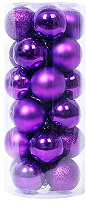 24PCS Weihnachtskugeln Ornamente für, zarte Weihnachtsdekoration Kugeln Bastelset Bruchsichere Kunststoff weihnachtsbaumschmuck Kugeln Kit für Neujahrsfeier