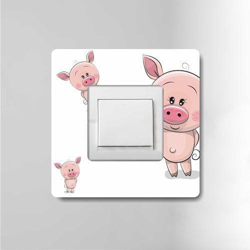 Tapetenschutz Martha von EDS-Werbemedien für Kinder Dekorrahmen Wandschutz Tapetenschoner Lichtschalter Acryl Schalter (1-fach Rahmen, Schweinchen Clara)