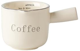 YAMSLAM Mini Ceramic Milk Cup, Small Espresso Coffee Measuring Creamer Jug, Milk Pitcher with Handle, Scale Measure Mugs for Home