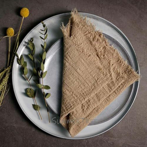TUITA 50 Stück Servietten, rustikale Baumwollgaze, 41 cm, Serviette, Musselin, Geschirrtuch, Abendessen, Retro-Käsetuch, Hochzeit, Partyzubehör, Leinen, Tischdekoration