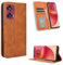 COMAKU Funda con Tapa Motorola Edge 50 Fusion, Carcasa Movil Libro Antigolpes con Ranura para Tarjeta - Marrón