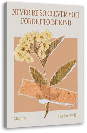 Taylor Poster Prints Swift Music Lyric Quotes Flower Botanical Canvas Painting Aesthetics Wall Art Pictures for Living Room Decor Cuadros Vintage You're on Your Own Kid Blumendruck (SKU2,40.6 x61.0