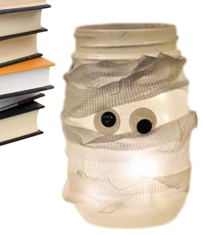 Nbbwwu Mason Jar Lights | Waterproof Solar Lids | Glass Mason Jar Lantern High Brightness for Halloween Party Table