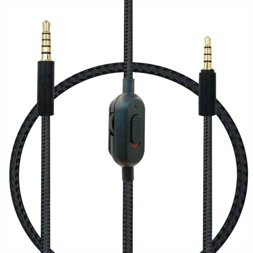 SPTSSWET Ersatzkabel Audiokabel Kabel kompatibel mit Logitech G433 G233/ G Pro/G Pro X Gaming-Kopfhörern mit Inline-Stummschalter und Lautstärkeregler Keine Mikrofonfunktion,2 m(Schwarz)