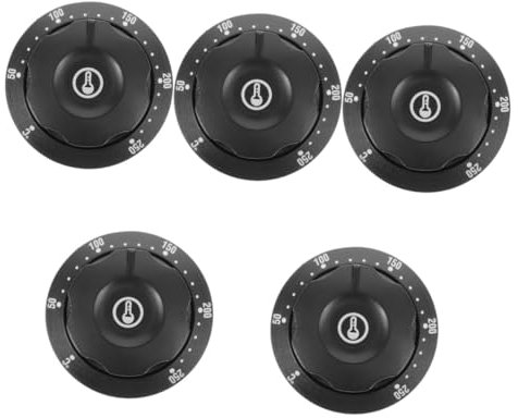 Ciieeo 5pcs Range Control Knob Thermostat Oven Knob Replacement for Electric Stove Top