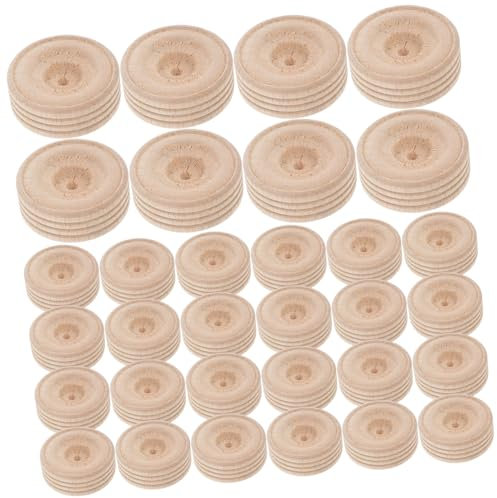 STOBOK 50stücke Holzräder Zum Basteln Spielzeugräder Aus Glattem Holz Für Modellfahrzeuge Lkw Und Züge Handgefertigt Geeignet Kurse Und Holzprojekte