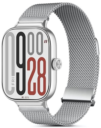 CHANRASI Ersatzarmband Kompatibel mit Xiaomi Redmi Watch 5/Xiaomi Redmi Watch 4 Damen Herren,Einstellbar Metall Armband aus Edelstahl für Xiaomi mi band 9 Pro/Xiaomi mi band 8 Pro Silber