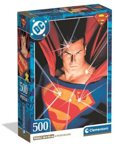 Clementoni 35601 Superman – Puzzle 500 Teile Compact, Superhelden-Motiv für Jugendliche und Erwachsene