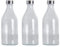 Acan Tradineur - Pack de 3 Botellas de Vidrio de 1 litro, tapón de Acero, Agua fría o Caliente, Bebidas, té Helado, Limonada, frigorífico - 25,5 x 9,5 cm