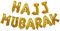 Ovanda Hajj Mubarak, Hajj Mubarak Deko Folienballons Set, Gold HAJJ MUBARAK Ballon Dekoration, Islamische Deko Ballons, Hajj Geschenke für Eid, Ramadan, Islam Deko für festliche Anlässe