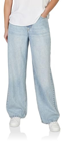 DENIMFY Jeans Damen Loose Fit DFDana High Waist Langes Bein Jeanshose Hose Denim Baumwolle Blau S M L XL XXL