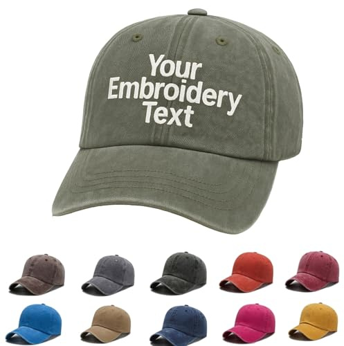 CHARMMYFASHION Kappe Cap Personalisiert für Herren,Damen,Cap Selbst Gestalten,Verstellbares,Personalisierte Baseball Caps Besticken Lassen mit Stickerei Namen