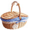 Cestino da picnic con coperchio ribaltabile, realizzato a mano, contenitore per campeggio e decorazione domestica, cestino multiuso in tessuto