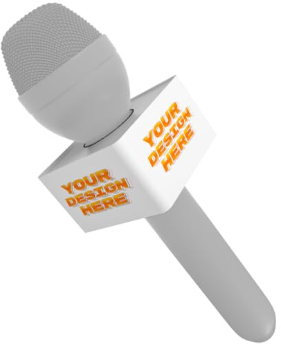 FrutaVista Custom Microphone Logo Box Compatible with RE50/B mic Personalize Omnidirectional Dynamic Microphone Flag (White Square)
