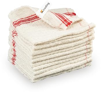 X Trading Industrietücher 30x30 cm 10er-Pack - Saugstarke Reinigungstücher aus 80% Baumwolle & 20% Polyester, Handwäsche bis 40°C, Hochwirksam gegen Schmutz, Fett & Flüssigkeiten